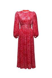 CELIAB Red And Pink Mular Midi Sequins Dress